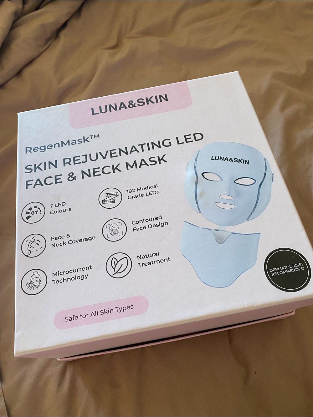 Light Blue Skin Rejuvenating LED Face & Neck Mask